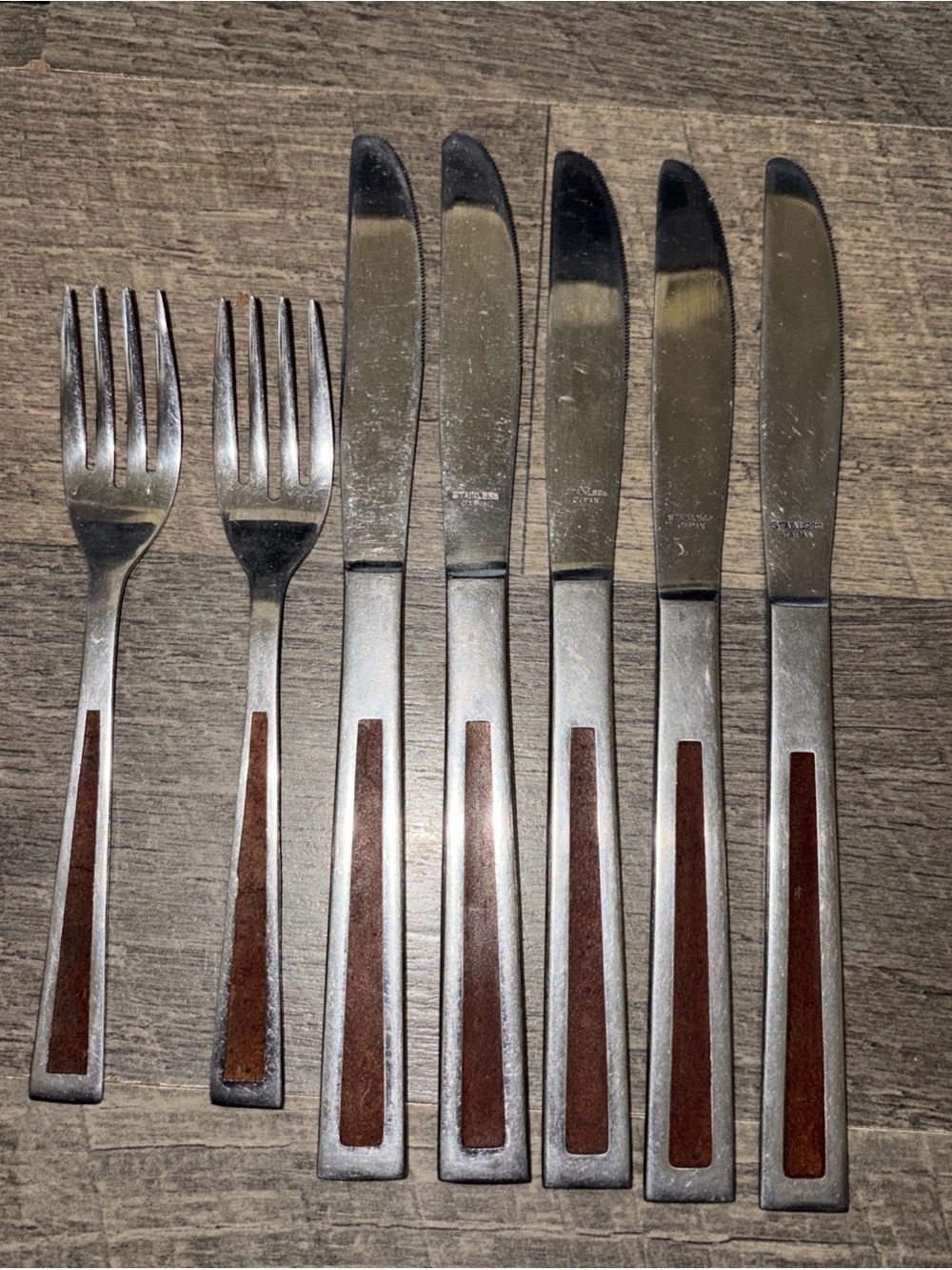 MCM‎ Stainless Steel 7 Piece Flatware Japan Vintage
